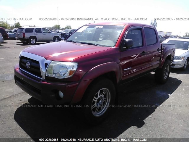 5TEJU62N58Z546261 - 2008 TOYOTA TACOMA DOUBLE CAB PRERUNNER BURGUNDY photo 2