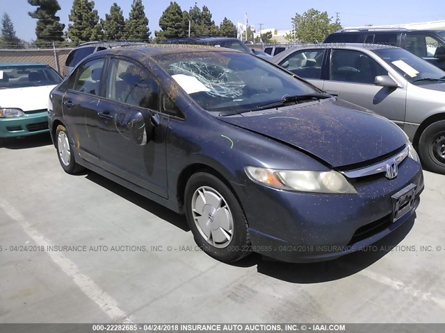 JHMFA36207S015290 - 2007 HONDA CIVIC HYBRID BLUE photo 1