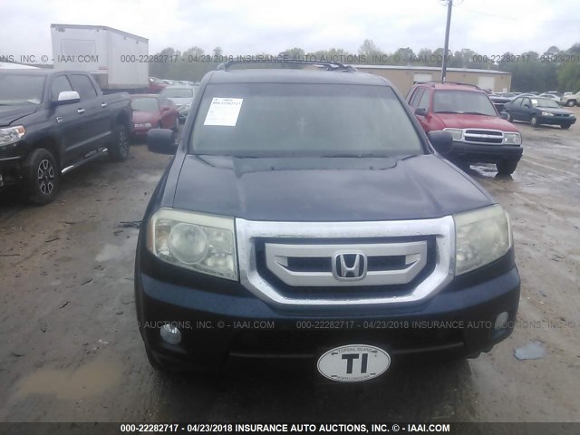 5FNYF38939B004922 - 2009 HONDA PILOT TOURING BLUE photo 6