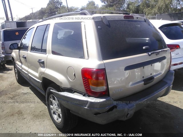 1J4G258S2XC771025 - 1999 JEEP GRAND CHEROKEE LAREDO GOLD photo 3