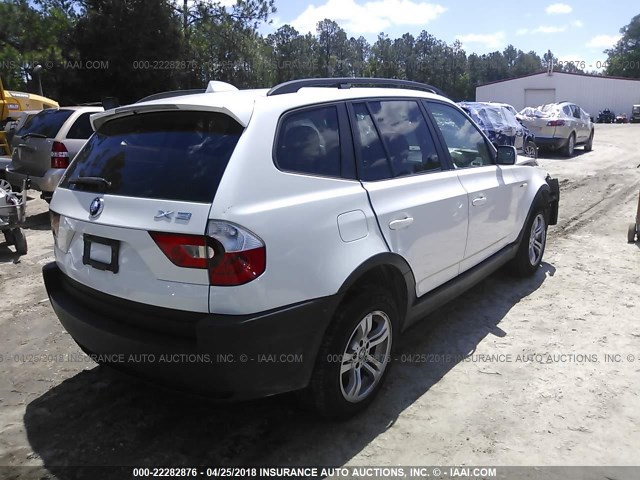 WBXPA93475WD21641 - 2005 BMW X3 3.0I WHITE photo 4