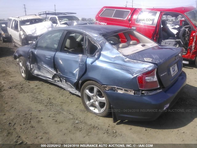 4S3BL676854226106 - 2005 SUBARU LEGACY GT LIMITED BLUE photo 3