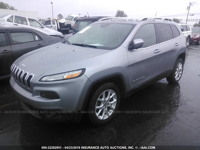 1C4PJLCB8EW293189 - 2014 JEEP CHEROKEE LATITUDE GRAY photo 2