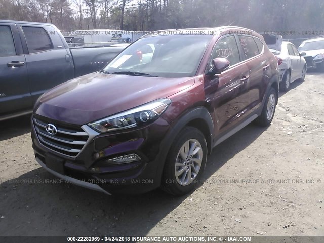KM8J3CA22HU387308 - 2017 HYUNDAI TUCSON LIMITED/SPORT AND ECO/SE RED photo 2