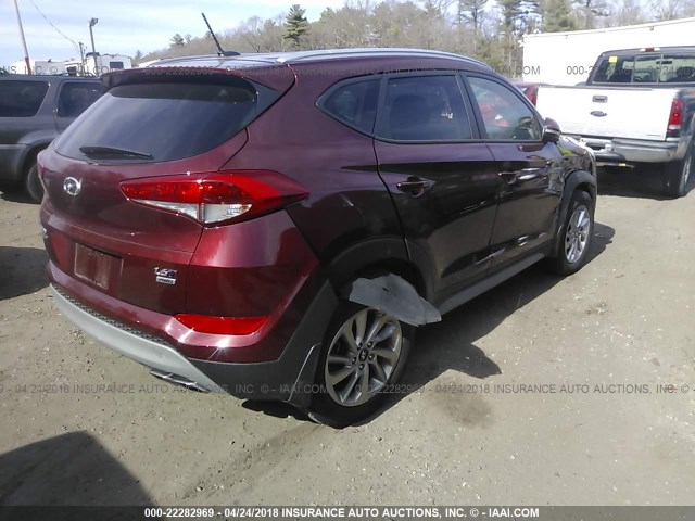 KM8J3CA22HU387308 - 2017 HYUNDAI TUCSON LIMITED/SPORT AND ECO/SE RED photo 4