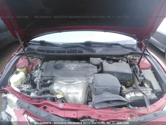 4T1BF3EK8AU052937 - 2010 TOYOTA CAMRY SE/LE/XLE 红色 照片 10