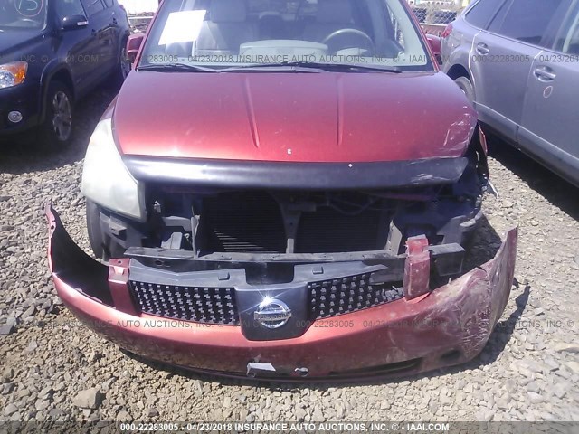 5N1BV28U85N121362 - 2005 NISSAN QUEST S/SE/SL RED photo 6