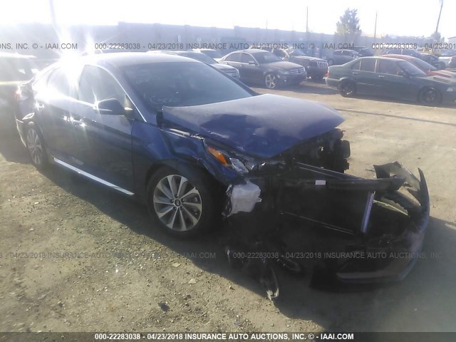 5NPE34AF9FH061303 - 2015 HYUNDAI SONATA SPORT/LIMITED BLUE photo 1