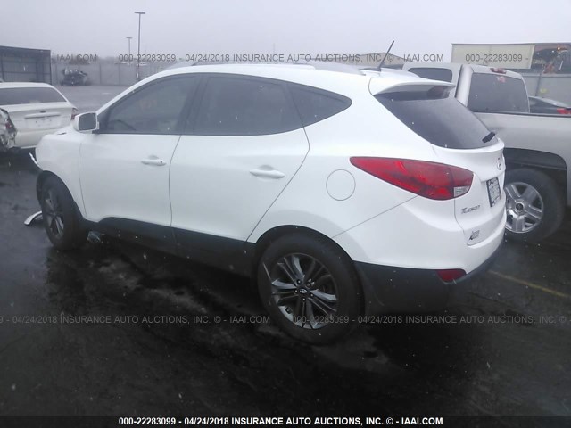 KM8JUCAG8EU895755 - 2014 HYUNDAI Tucson GLS/LIMITED/SE WHITE photo 3