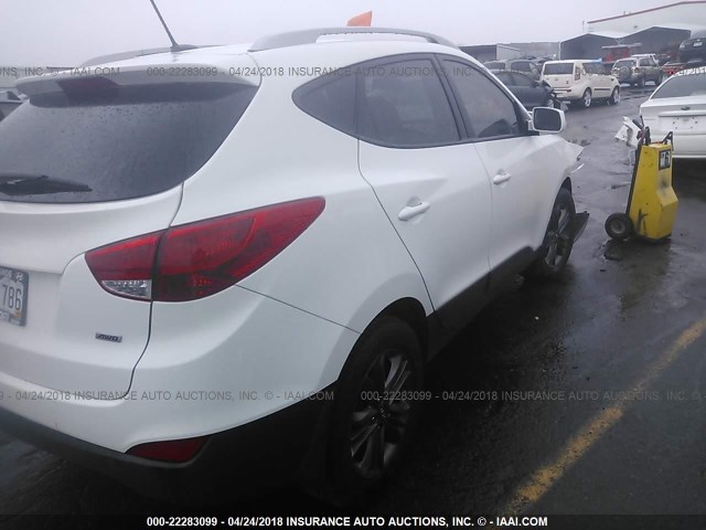 KM8JUCAG8EU895755 - 2014 HYUNDAI Tucson GLS/LIMITED/SE WHITE photo 4