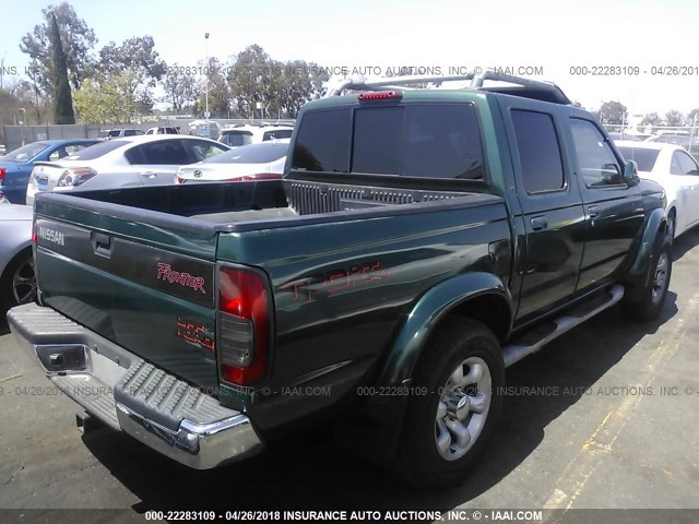 1N6ED27T6YC399526 - 2000 NISSAN FRONTIER CREW CAB XE/CREW CAB SE GREEN photo 4