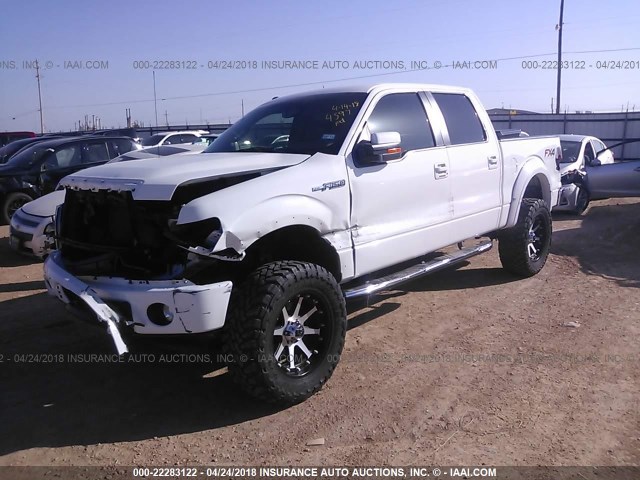 1FTFW1EF7DKD64597 - 2013 FORD F150 SUPERCREW WHITE photo 2