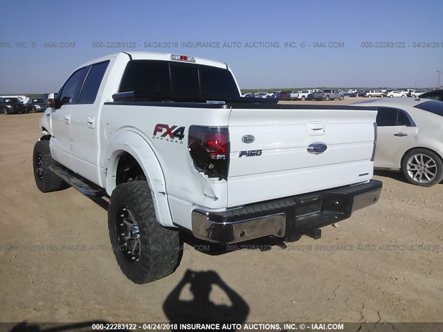 1FTFW1EF7DKD64597 - 2013 FORD F150 SUPERCREW WHITE photo 3