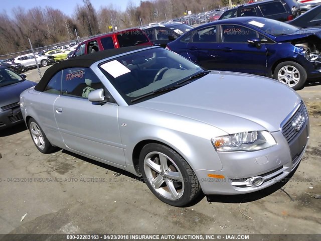 WAUDH48H37K022050 - 2007 AUDI A4 3.2 CABRIOLET QUATTRO SILVER photo 1