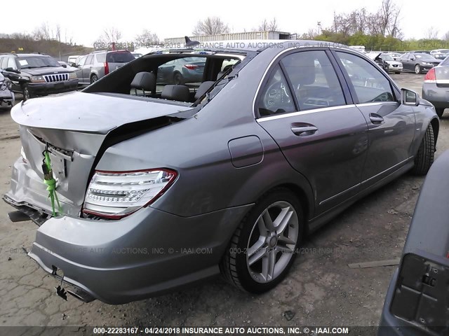 WDDGF5HBXCA709698 - 2012 MERCEDES-BENZ C 350 GRAY photo 4