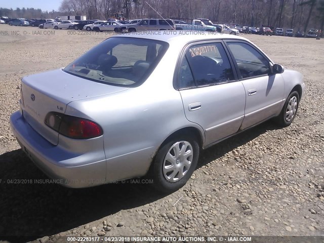 2T1BR12E01C457217 - 2001 TOYOTA COROLLA CE/LE/S SILVER photo 4