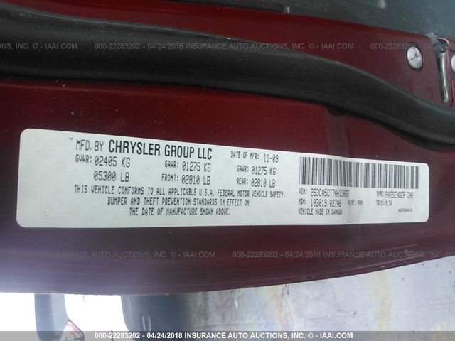 2B3CA5CT7AH150697 - 2010 DODGE CHARGER R/T RED photo 9