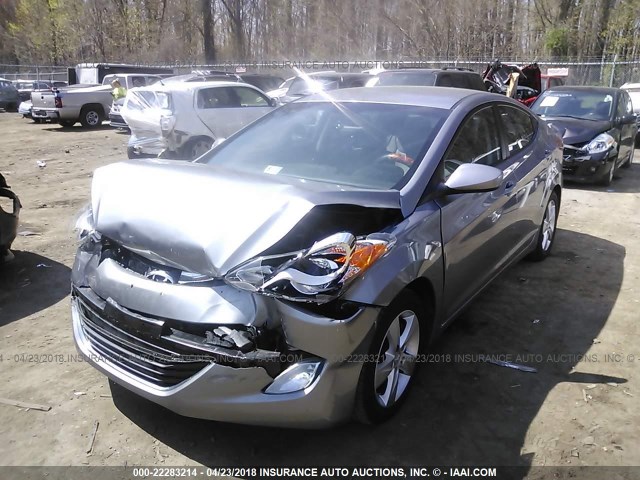 KMHDH4AE7CU256298 - 2012 HYUNDAI ELANTRA GLS/LIMITED GRAY photo 2