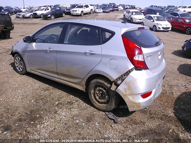 KMHCT5AE2EU173185 - 2014 HYUNDAI ACCENT GLS/GS SILVER photo 3