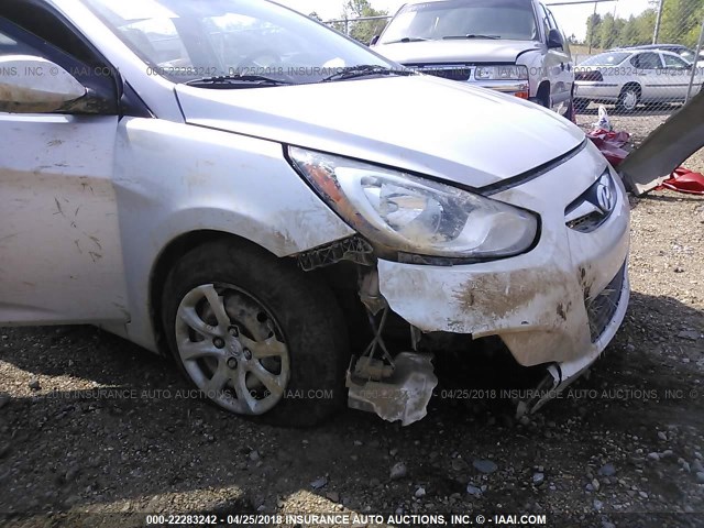 KMHCT5AE2EU173185 - 2014 HYUNDAI ACCENT GLS/GS SILVER photo 6