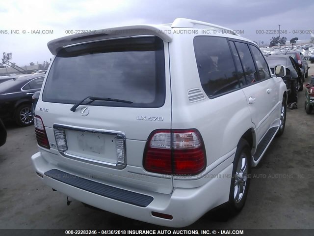 JTJHT00W833534314 - 2003 LEXUS LX 470 WHITE photo 4