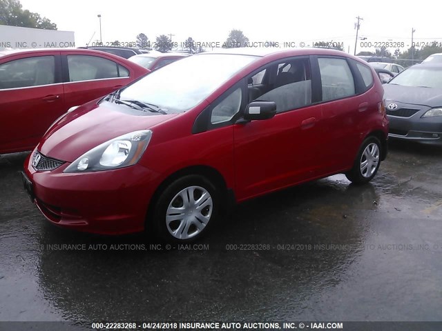 JHMGE8H25AS005851 - 2010 HONDA FIT RED photo 2
