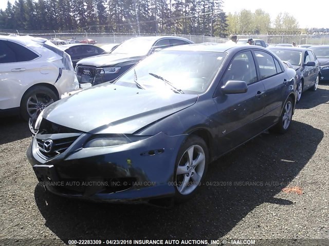 1YVHP84D855M57234 - 2005 MAZDA 6 S GRAY photo 2