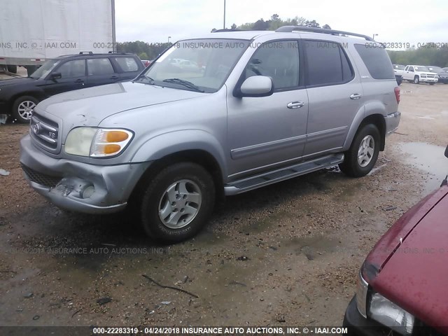 5TDZT38AX2S090593 - 2002 TOYOTA SEQUOIA LIMITED GRAY photo 2