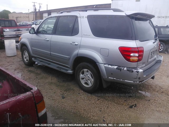 5TDZT38AX2S090593 - 2002 TOYOTA SEQUOIA LIMITED GRAY photo 3