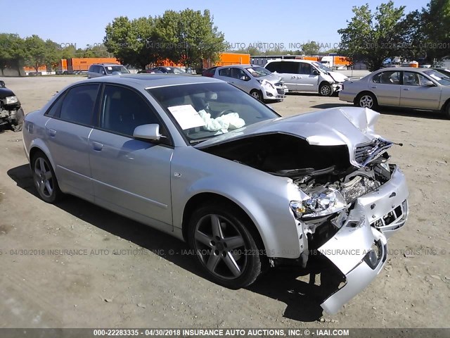 WAULC68E14A163423 - 2004 AUDI A4 1.8T QUATTRO SILVER photo 1