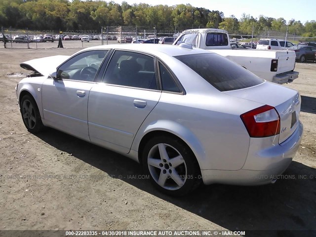 WAULC68E14A163423 - 2004 AUDI A4 1.8T QUATTRO SILVER photo 3