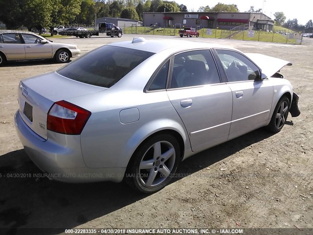 WAULC68E14A163423 - 2004 AUDI A4 1.8T QUATTRO SILVER photo 4