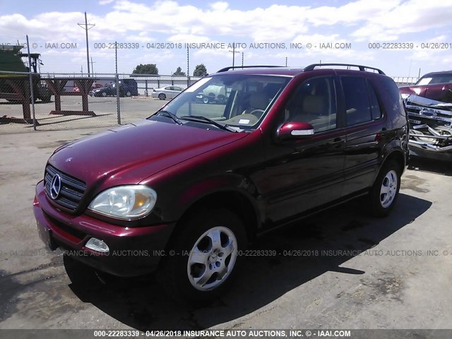 4JGAB57E83A409595 - 2003 MERCEDES-BENZ ML 350 MAROON photo 2