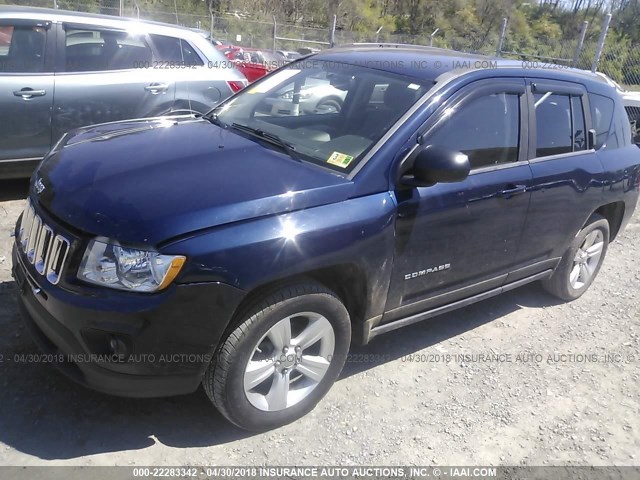 1C4NJDBB7CD630653 - 2012 JEEP COMPASS SPORT BLUE photo 2