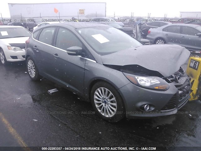 1FAHP3N25CL467191 - 2012 FORD FOCUS TITANIUM GRAY photo 1