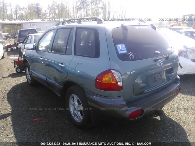 KM8SC73D32U198815 - 2002 HYUNDAI SANTA FE GLS/LX GREEN photo 3