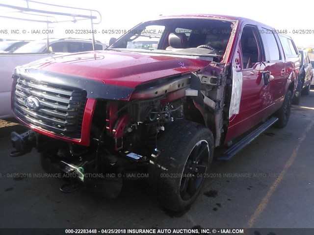 1FTFW1ET2CFB15198 - 2012 FORD F150 SUPERCREW RED photo 2
