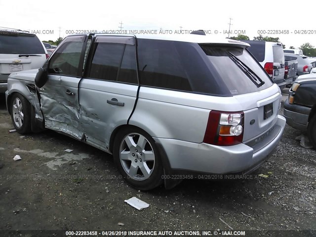 SALSK254X7A990839 - 2007 LAND ROVER RANGE ROVER SPORT HSE SILVER photo 3