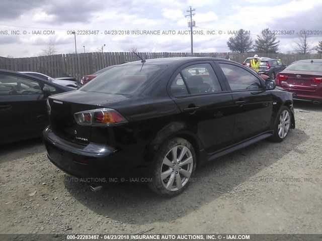 JA32U8FW2DU000327 - 2013 MITSUBISHI LANCER GT BLACK photo 4