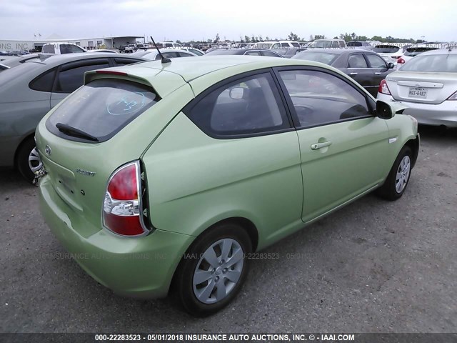 KMHCM3AC7AU176142 - 2010 HYUNDAI Accent BLUE/GS GREEN photo 4