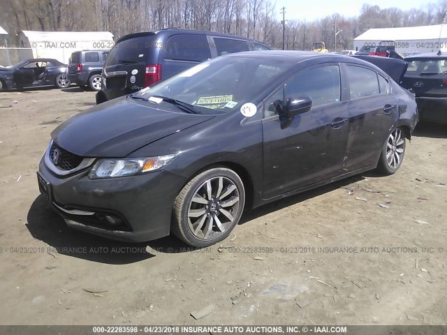 2HGFB2F93FH501010 - 2015 HONDA CIVIC EXL BLACK photo 2