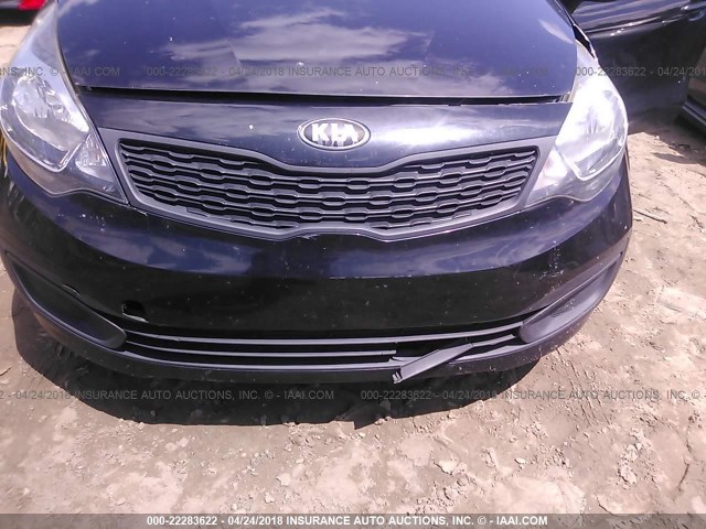 KNADM4A30D6149692 - 2013 KIA RIO LX BLACK photo 6