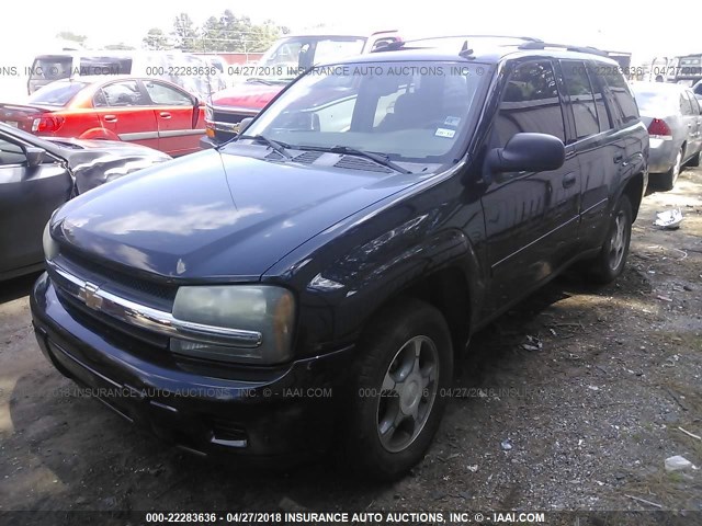 1GNDS13S172303289 - 2007 CHEVROLET TRAILBLAZER LS/LT BLACK photo 2