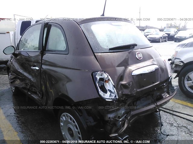 3C3CFFAR3CT383228 - 2012 FIAT 500 POP BROWN photo 3