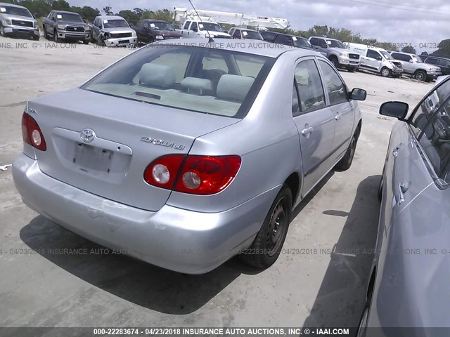 1NXBR32E45Z461125 - 2005 TOYOTA COROLLA CE/LE/S SILVER photo 4