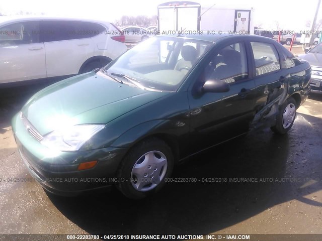 1FAHP33P91W287156 - 2001 FORD FOCUS LX GREEN photo 2