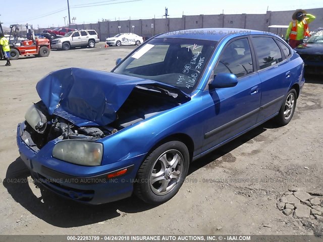 KMHDN56D26U179696 - 2006 HYUNDAI ELANTRA GLS/GT/LIMITED BLUE photo 2