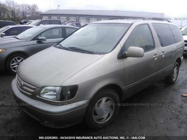 4T3ZF13C42U430274 - 2002 TOYOTA SIENNA LE/XLE TAN photo 2