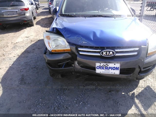 KNDJE723487549659 - 2008 KIA SPORTAGE EX/LX BLUE photo 6