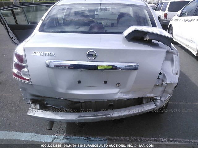 3N1AB6AP4AL613422 - 2010 NISSAN SENTRA 2.0/2.0S/SR/2.0SL SILVER photo 6